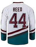 Mens Mighty Ducks Jersey Movie Shirts Ice Hockey Jersey (#44 Reed White, X-Large)