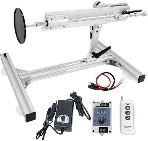 JQDML DIY Reciprocating Linear Motor DC 24V Long Stroke 1.18"-6" Adjustable Telescopic Motor 160rpm Variable Speed Pushing Force 30 lbs Max, with Stand Remote Controller Suction Cup (24V150mm160rpm)