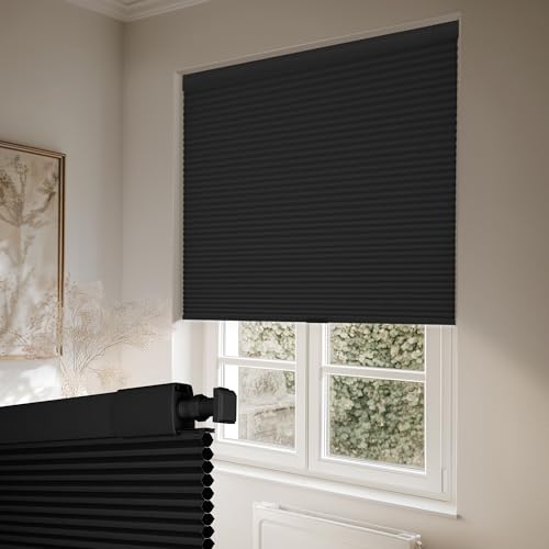 HOTSOON No Drill No Tools Blackout Cellular Shades Cordless Honeycomb Blinds Easy to Install Thermal Insulated Noise Reduction Blinds for Indoor Windows, Blackout-Black, 45" W x 48" H by HOTSOON - Image 9