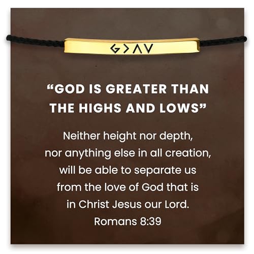 STORYJEWELLERY God Is Greater Than The Highs and Lows Bracelet, Christian & Religious Gifts for Women, Baptism and Confirmation Gifts, Christian Bracelets, Religious Jewelry for Women