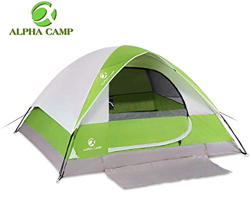 ALPHA CAMP 2-Person Camping Dome Tent with Carry Bag, Lightweight Waterproof Portable Backpacking
