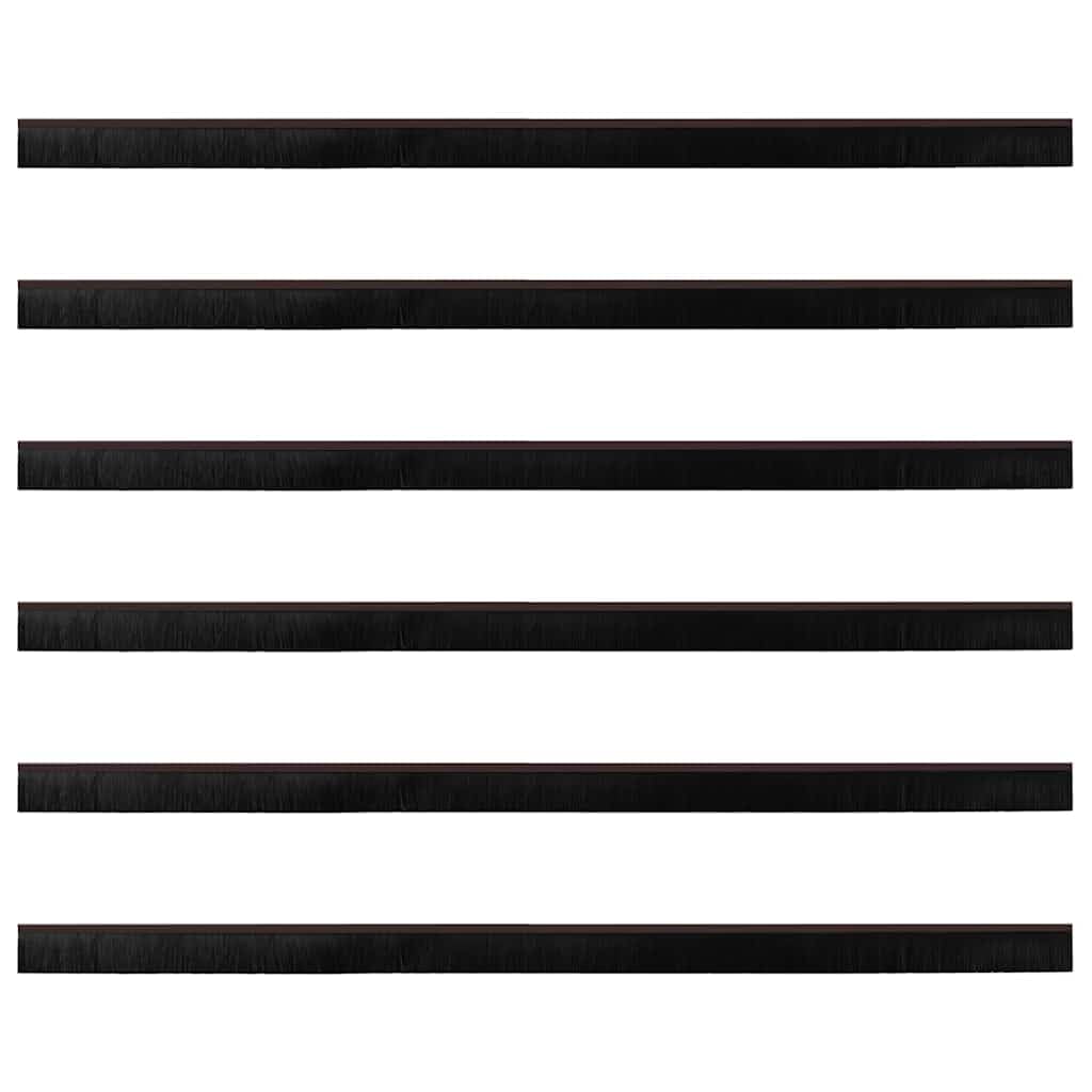 Szczotki do drzwi 6 sztuk brązowy 100 cm stop aluminium