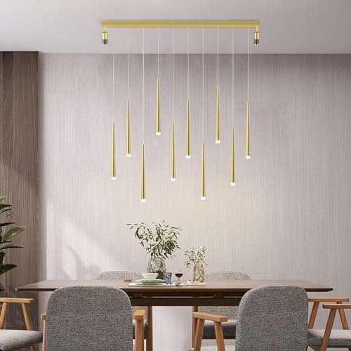 Lampe suspendue à LED moderne or et blanc pour table et îlot - 8
