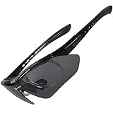 Tela: tejido de punto NorthWolf - Gafas de sol polarizadas para hombre y mujer, 5 pares de lentes, color negro