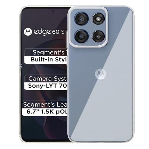 Image of Amazon Brand - Solimo for Moto Edge 60 Stylus 5G Premium Transparent Soft Silicon Crystal Clear Back Cover [Transparent]