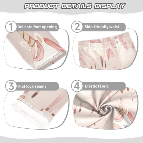 Toddler Girls Leggings Printed Yoga Pants Leggings Unicorn Pink Background for Kids3