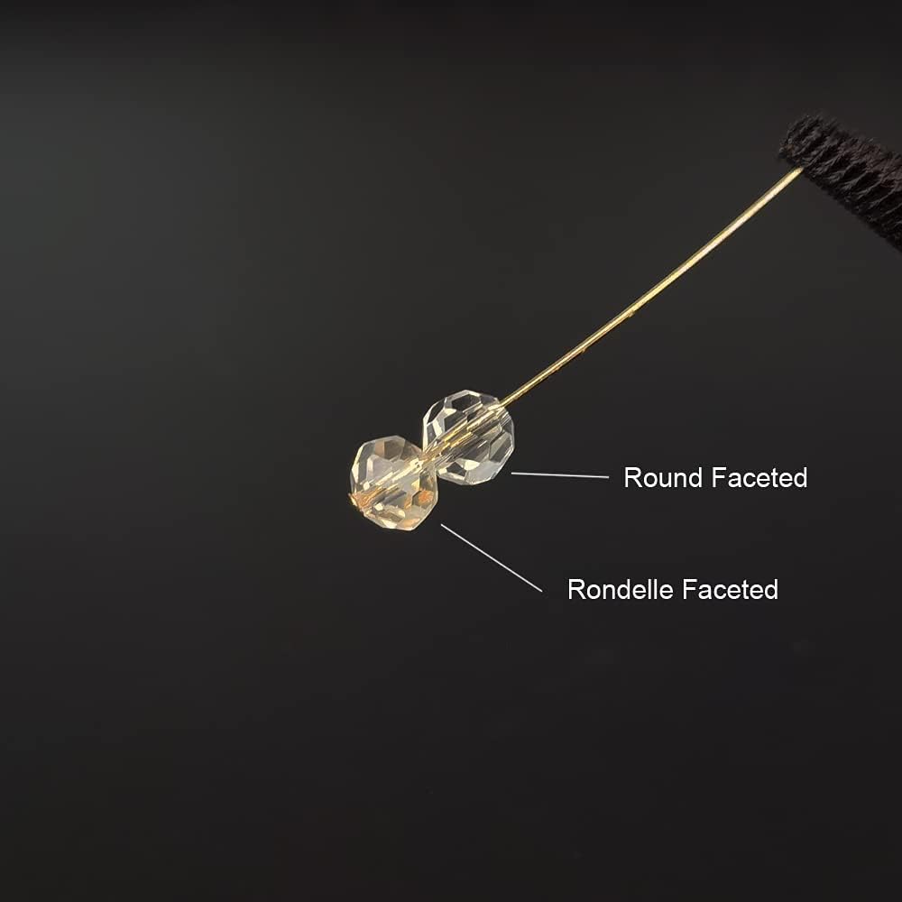 NSPIRELLE Approx 200pcs 8mm Crystal Clear Round Faceted Glass Beads for Jewelry Bracelet Making