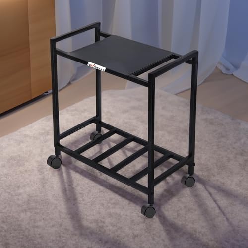 Image of WINSTAR 2-Tier UPS Rack for Home and Office | Metal Inverter Trolley with Wheels | Battery Stand for Inverter with Shelf | Black, 2 Shelf (Single Battery Stand (Seller Shipped))