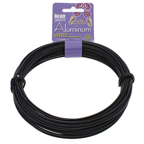 The Beadsmith 12-Gauge Anodized Aluminum Wire for Jewelry Making, Metal Wire for Wrapping (Black)