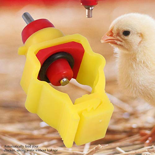 Automatic Chicken Waterer Feeder, 20PCS Capezzolo Distributore di Bevande per Pollame Abbeveratoi for Anatre, Oche, Quaglia, Hen, Turkeys (20 mm Tube) - immagine 4