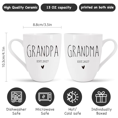 Taza de cerámica blanca para abuelos con diseño moderno miniatura 5