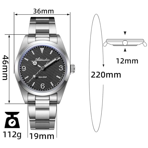 Image of ADDIESDIVE Quartz Watch for Men 36 MM Small Dial Analog Watch Waterproof 100 M Conves Crystal Stainless Steel