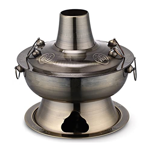Olla caliente china de cobre tradicional 28 cm miniatura 1