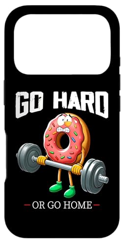 Go Hard Or Go Home ドーナツ ウェイトリフティング フィットネス ジム スマホケース iPhone 17 Pro 用