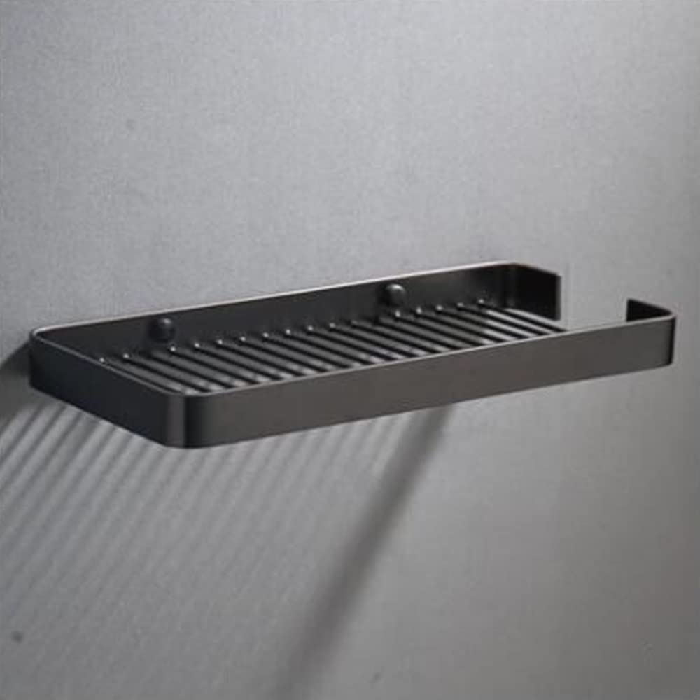Bathroom Shower Caddy Organizer Shelf with Soap Dish Shampoo Storage Rack and Hook Wall Mounted Brass Corner Basket