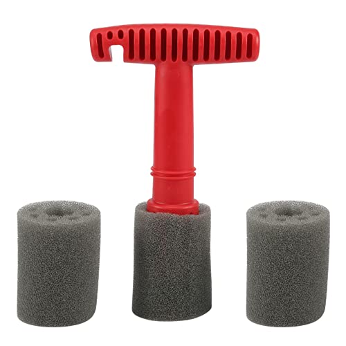 Srutueo Car Wash Embedded Tire Screw Brush Lug Nut Wheel Cleaning Tools with 3 Extra Sponges, Red, 500043212