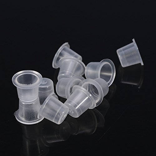 Pack of 1000 Tattoo Ink Cups, Transparent Plastic Ink Caps, Ink Cups, Tattoo Accessories
