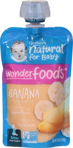 Gerber Purees 2nd Foods Banana Baby Food Pouches, 3.5 oz - Image 2