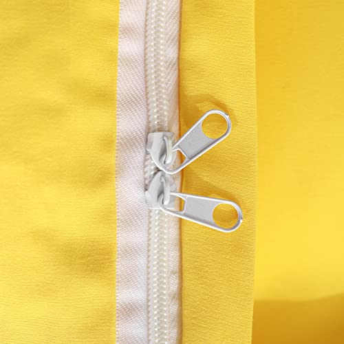 Ntbay 100% Brushed Microfiber Twin Duvet Cover Set, 2 Pieces Super Soft Yellow Bedding Set, Solid Color Zipper Comforter Cover With Ties And Pillow Sham #TOP2