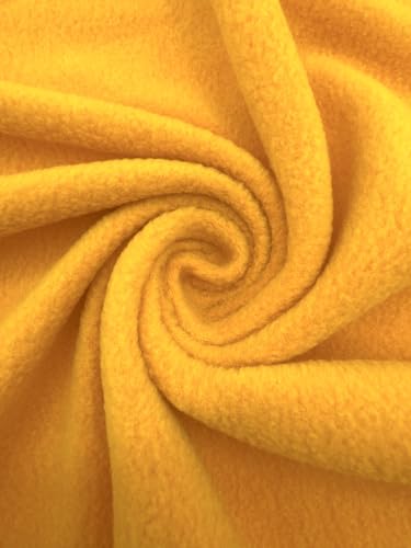 EOVEA - Polar Fleece Fabric by The Yard – Soft Anti-Pill, Warm & Cozy Material for Blankets, Clothing, Crafts, Pet Beds & DIY Sewing – 60” Wide, Solid (Yellow, 1/2 Yard)