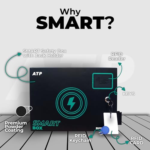 Image of Anantkaal ATP SMART SAFETYBOX for Electric Vehicle Charging Point in Residential & Commercial Use with 16 Amp Socket, RFID Card, AutoCut Feature, Lock and Key For Charger Safety Box,Smart Charging Box