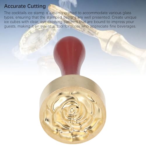 Sello para cubitos de hielo de cobre reutilizable y con mango de madera 5