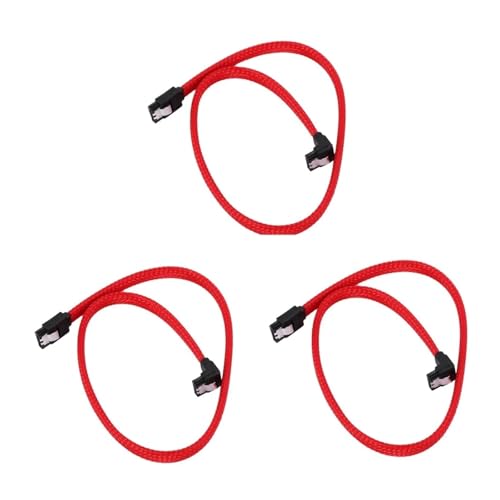 Cable SATA 3.0 III 7Pin 50 cm Ángulo Recto Rojo Nylon miniatura 2