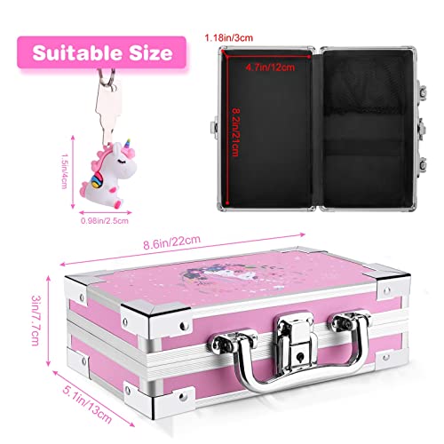 Image of JYPS Unicorn Pencil Box for Girls Boys Kids, Lock Box for School with Portable Handle and Uncorn Keychain, Pink Pencil Box, Cute Unicorn School Supplies, Back to School Gifts for Kids