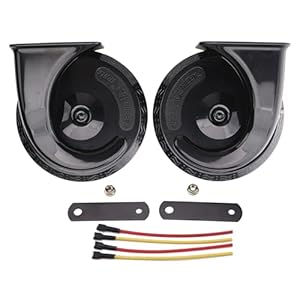 FARBIN Train Horn for Truck 12V Car Horns Loud Waterproof Auto Horn Electric Snail Horn Kit for Any 12V Vehicl (black, 12v)