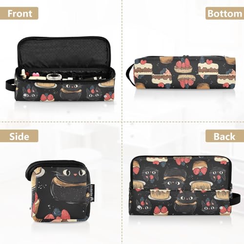 Bolsa de viaje Sweet Cake Cat Marble para herramientas de cabello, resistente al calor, organizador portátil miniatura 5