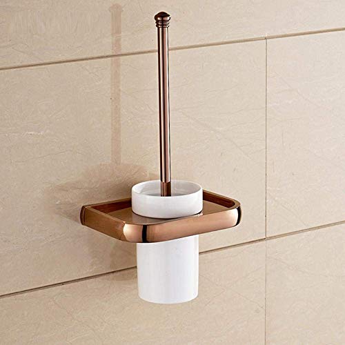 Juego de 4 escobilleros de latón macizo, accesorio de baño con taza de cerámica, disponible en bronce, oro, oro rosa, perfecto
