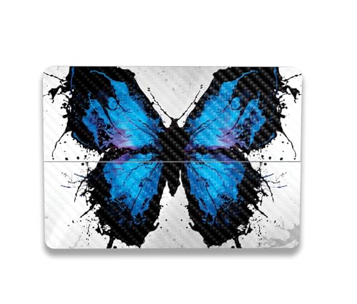 Image of MightySkins Carbon Fiber Skin Compatible with Microsoft Surface Laptop Studio 2 (2023) Full Wrap Kit - Butterfly Splash | Protective, Durable Textured Carbon Fiber Finish | Made in The USA