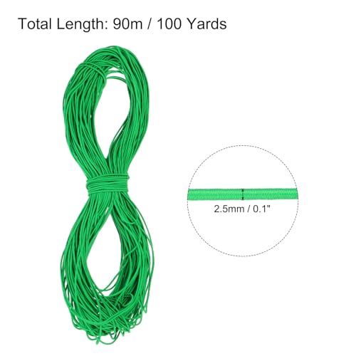 PATIKIL 100 Yards(90m) Bungee Cord Elastic Cord Heavy Stretch String Rope 2.5mm Light Green for Crafting DIY Sewing Hook Straps Camping Tie Down Strap - Image 2