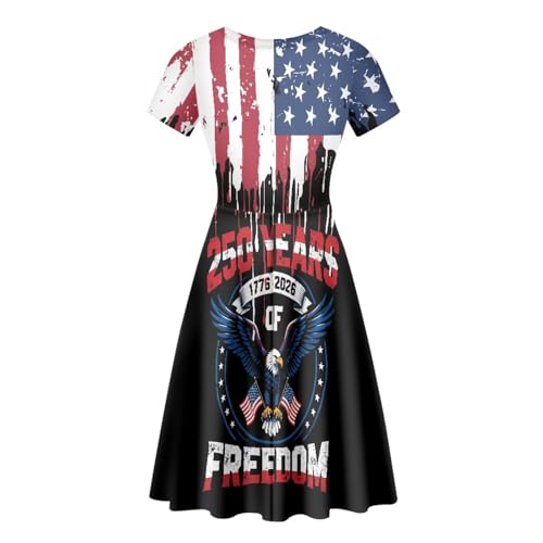 Image of POLERO Sunflower Dress for Women Floral Summer Dresses Short Sleeve Casual Sundresses Midi Dresses