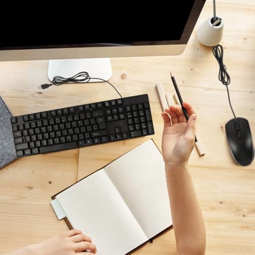 Teclado y ratón silencioso de 104 teclas negro: adiós a los ruidos molestos al escribir 7