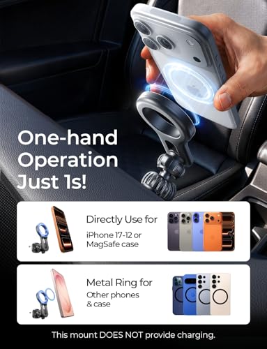 LISEN MagSafe Car Mount—Magnetic Vent Mount with 22-Magnet Grip — view 3