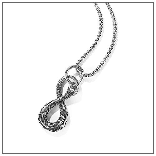 Punk Stainless Steel Animal Python Pendant Snake Necklace2