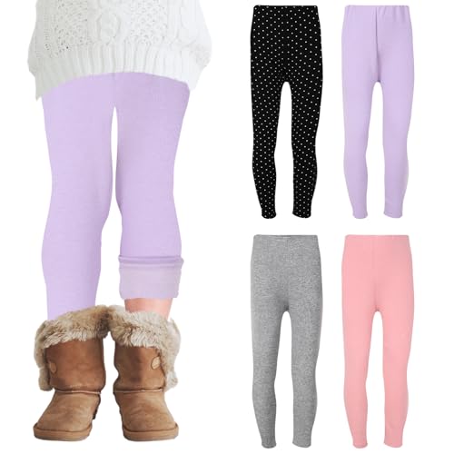 Chuarry Girl’s Winter Leggings Fleece Lined Warm Basic Pants Thick for Kid Toddler