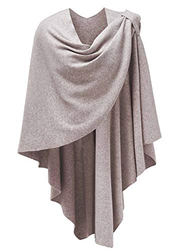 Womens Large Cross Front Poncho Sweater Wrap Topper Oatmeal Mothers Day Gift