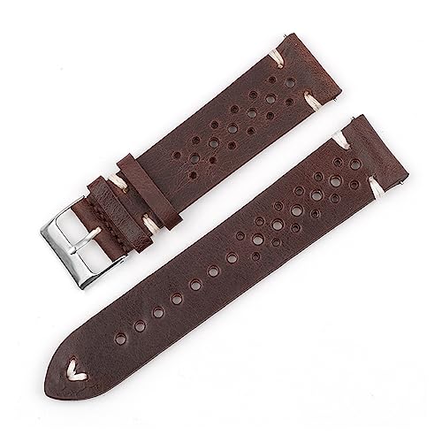 Bracelet de montre en cuir vintage fait à la main 22mm style rétro creux