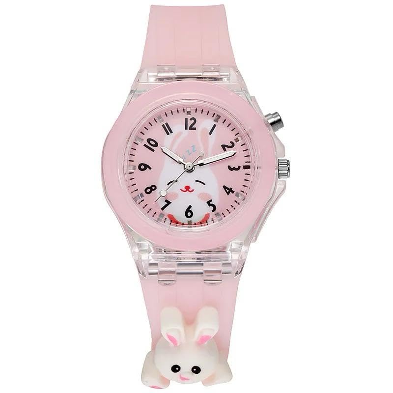 GLENVIT-X Cute Bunny Design Transparent Wrist Watch for Kids, Pink Colour, 24-Hour Dial (B0DG5KFSV5) Amazon Price History, Amazon Price Tracker