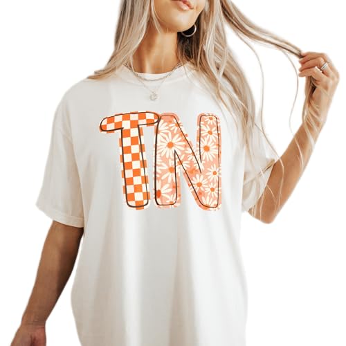 Comfort Colors Tennessee Womens T-Shirt Stylish & Comfortable Volunteer Gear for Female Fans Everyday Wear Tennessee Apparel (Ivory Large)
