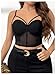 SHENHE Women's Plus Size Sexy Mesh Bustier Corset Underwire Cut Out Party Night Going Out Crop Top Black 3X-Large Plus