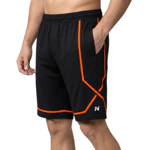 Image of NINQ Mens Shorts Stylish Cross Panel Design with Side Pocket | Gym Wear Shorts | Sports Short for Men Running, Training & Basketball
