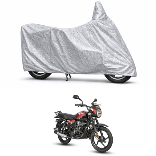 Image of 100% Waterproof Two Wheeler Body Cover Multi Layered Fabric Designed for Bajaj CT 110X | Belt Buckle Lock | Silver Mag