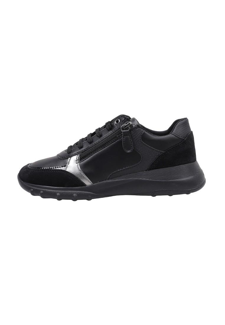 Geox Women's D Alleniee B Sneaker, Black, 3 UK