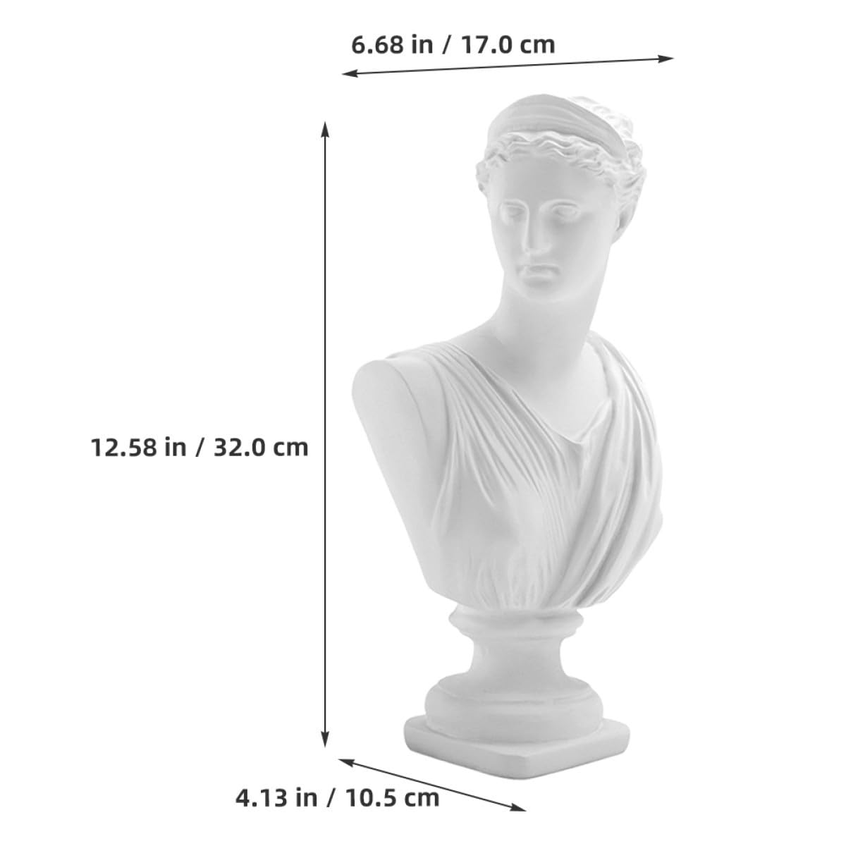 Busto de Diosa de Resina Blanco, Adorno Decorativo para Salón