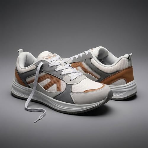 Image of WALKAROO Men's Sports Shoes|Breathable Mesh Upper, Shock-Absorbing EVA Sole, Cushioned Comfort Fit Insole| Anti-Skid Lightweight Lace-Up Shoes for Walking, Gym & Casual for Men - ONG97009