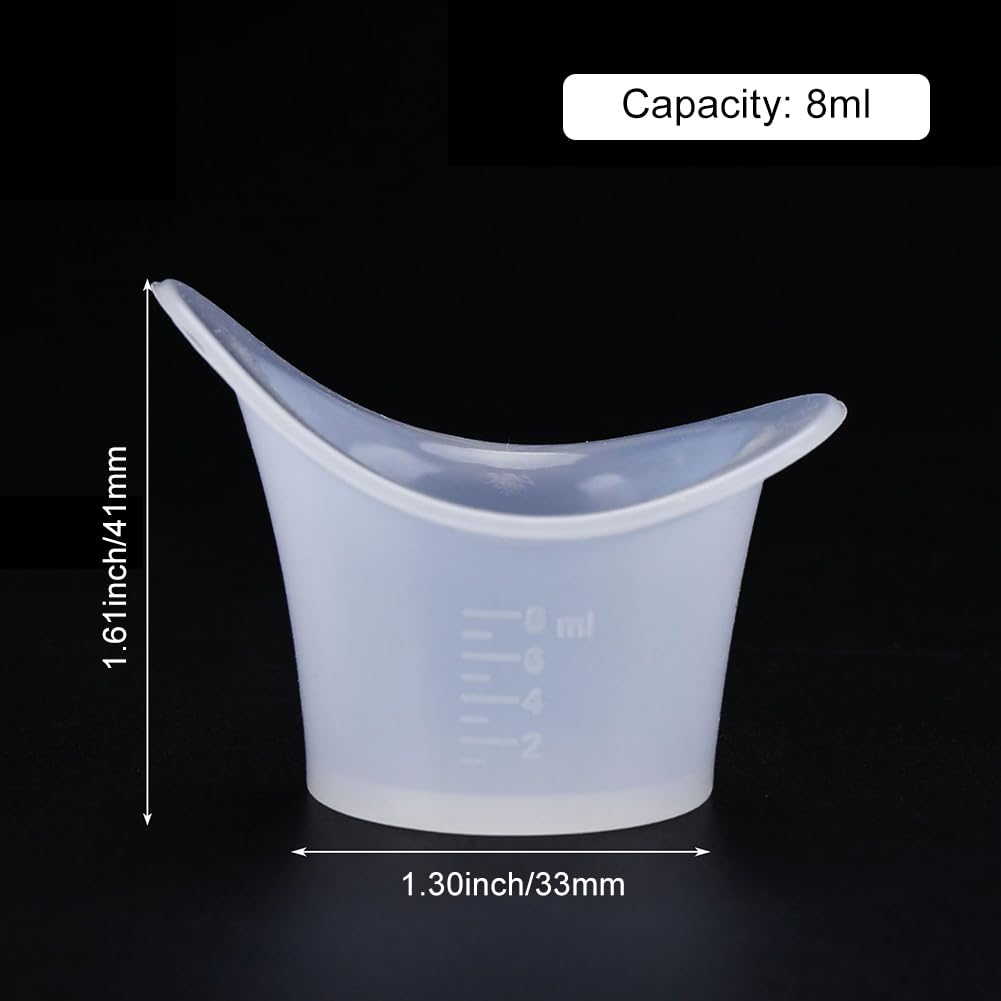 Helweet Coppa per lavacapelli, bicchieri per il lavaggio degli occhi, in silicone, 8 ml, 4 pezzi