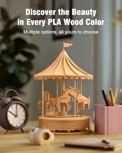 Image of SUNLU Real Wood Fiber PLA Filament, Neatly Wound 1.75mm Dimensional Accuracy + /- 0.03mm, Fit Most FDM 3D Printers, 1kg Spool (2.2lbs), Woody Scent Maple Wood Fiber PLA